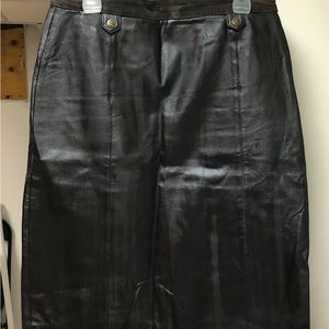 Dark brown leather skirt